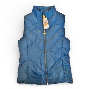 Michael Kors Blue Quilted Vest Size S